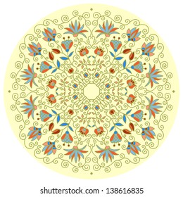 Vector illustration with vintage pattern for print, embroidery.