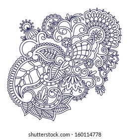 Vector illustration with vintage pattern for print, embroidery.