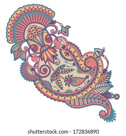Vector illustration with vintage pattern for print, embroidery.