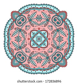 Vector illustration with vintage pattern for print, embroidery.