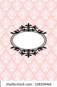 Vector illustration of vintage pink frame