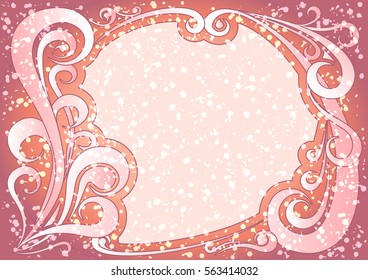 Vector illustration of vintage pink frame