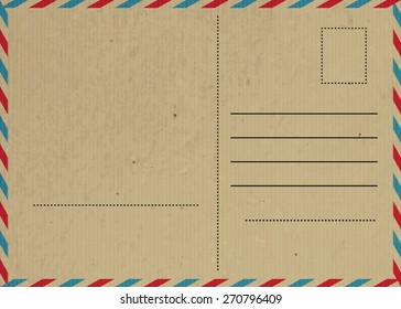 Vector illustration of Vintage postcard with paper texture