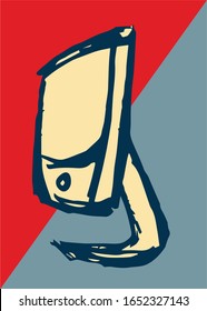 Ilustración vectorial de afiche de computadoras o portátiles
