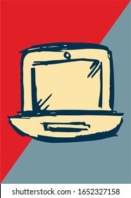 Ilustración vectorial de afiche de computadoras o portátiles