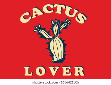 Vector Illustration of Vintage Poster of Mexican Cactus Nature with Quotes or Typography