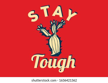 Vector Illustration of Vintage Poster of Mexican Cactus Nature with Quotes or Typography