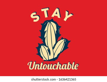 Vector Illustration of Vintage Poster of Mexican Cactus Nature with Quotes or Typography