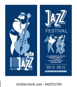 Vector illustration vintage poster music ticket for jazz festival presentation