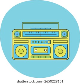 ilustração vetorial de fita de rádio vintage ou rádio de fita