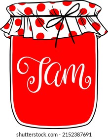 Vector illustration with vintage red jam jar