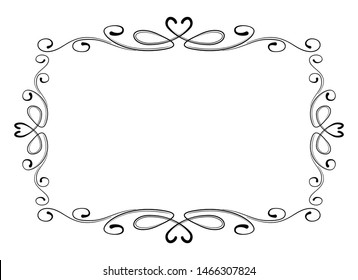 Vector illustration. Vintage retro frame for page, menu, invitation, congratulation design