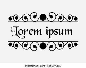 Vector illustration. Vintage retro frame for page, menu, invitation, congratulation design