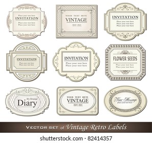 Vector illustration of vintage retro labels