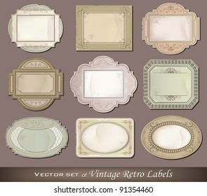 Vector illustration of vintage retro labels