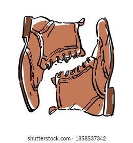 Vector illustration with vintage retro oxford shoes boots