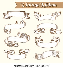 The vector illustration "Vintage Ribbon Banners collection" for design