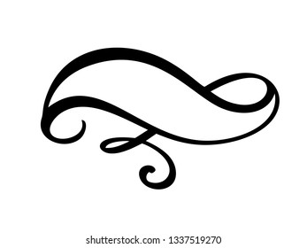 Vector illustration vintage ribbon element with place for text. Hand drawn sketch doodle banner design isolated on white background