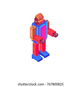 Vector illustration vintage robot toy for logo and icon