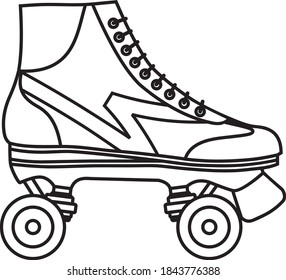 Vector illustration of the vintage roller skate shoe