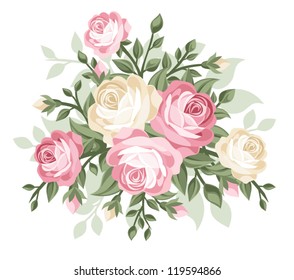 Vector illustration of vintage roses.