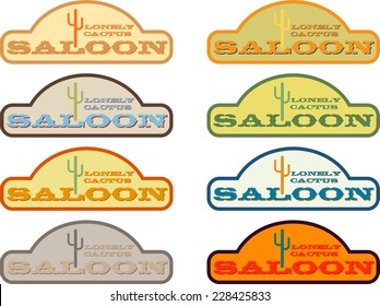 Vector illustration of vintage saloon badge
