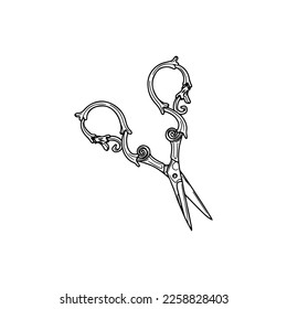  vector illustration of vintage scissors