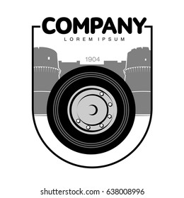 Vector illustration of vintage scooter. Emblems and label. Scooter popular means of transport in a modern city. Advertisements, brochures, business templates. Isolated on a white background