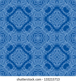 Vector illustration with vintage seamless pattern for print.