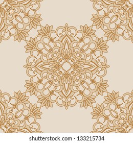 Vector illustration with vintage seamless pattern for print.