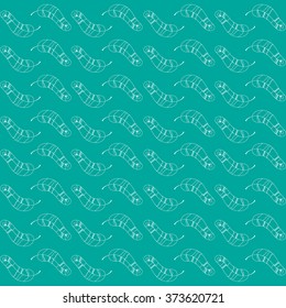 Vector illustration of vintage seamless pattern with hand-drawn feathers