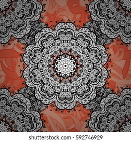 Vector illustration. Vintage seamless pattern on a background with gray elements.