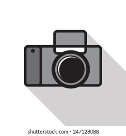 Vector illustration vintage single-lens reflex camera icon or sign