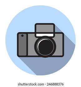 Vector illustration vintage single-lense reflex camera icon