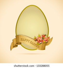 vector illustration of vintage style Easter egg shape
