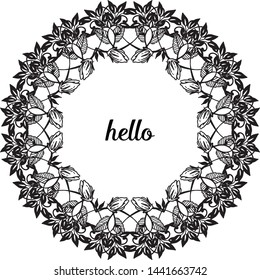 Vector illustration vintage style hello for decoration flower frame