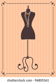 Vector illustration of a  vintage style mannequin. Background and mannequin are placed on separate layers. Raster version also available.