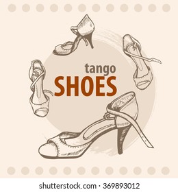 vector illustration of vintage style tango shoes