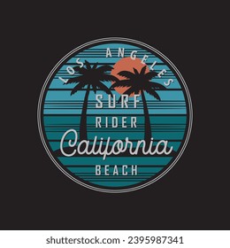 Vector illustration of vintage style typography. California surf rider, perfect for t-shirts, hoodies, prints etc