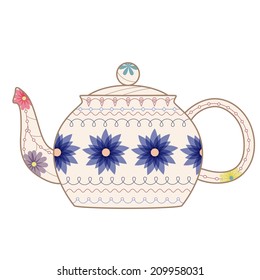 vector illustration of vintage teapot