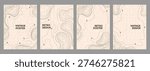 Vector illustration. Vintage topographic map backgrounds. Retro style contour line patterns and dashed trail routes on a textured beige paper. Typography design for book or magazine cover, poster