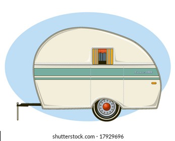 vector illustration of a vintage trailer
