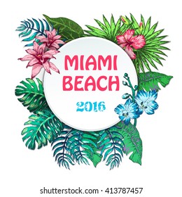 Vector Illustration of Vintage T-short Print. Summer on beach