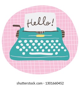 Vector illustration of vintage typewriter