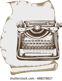 Vector illustration of vintage TYPEWRITER