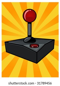 vector illustration of a vintage video game controller...background contained in clipping mask