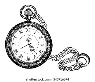 Similar Images, Stock Photos & Vectors of Watch set. Hand drawn vintage ...