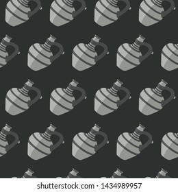 Vector illustration vintage water jugs seamless pattern.