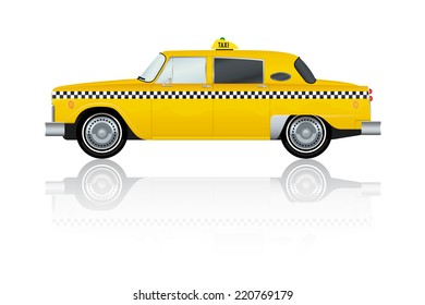 Vector Illustration of vintage yellow New York Taxi