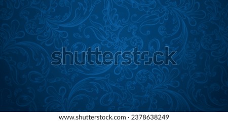 Vector Illustration Vintages ornamental Seamless floral pattern on a blue background for seamless textile wallpaper, books covers, Digital interfaces, prints design templates material cards invitation